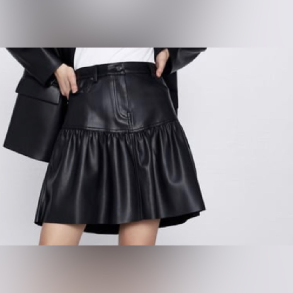 ZARA leather mini skirt
